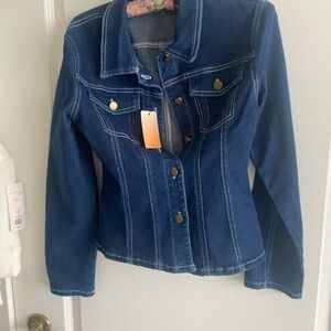 Forever 21 Navy Jean Jacket with Gold Buttons